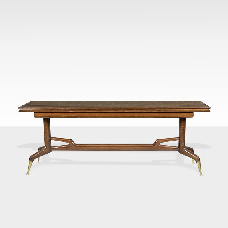 Gio Ponti, Console con piano apribile in legno e ottone, Italia, anni '50