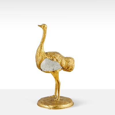 Gabriella Crespi, Scultura di struzzo con uovo in vetro cristallo di Murano