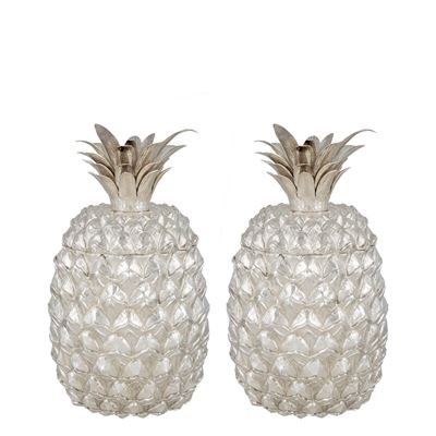 Coppia di Contenitori a Forma di Ananas in Argento