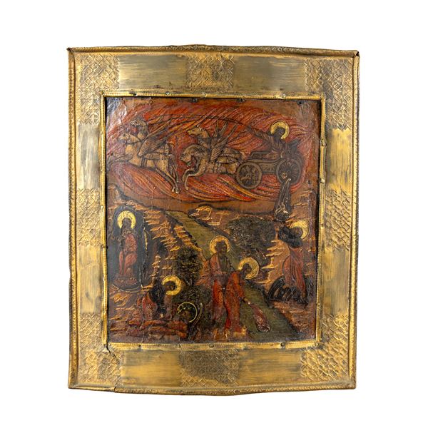 Icon depicting the prophet Elia ed Eliseo  (Russia, 19th-20th century)  - Auction Paintings, Furniture and Works of Art Web Only - Colasanti Casa d'Aste