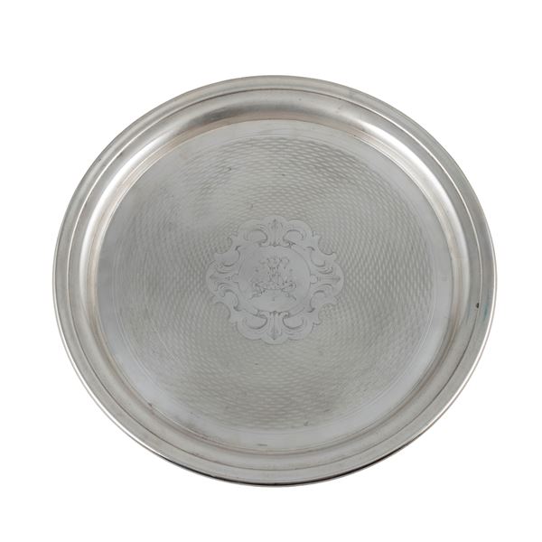 Broggi, circular silvered metal tray  (Italy, 20th century)  - Auction Fine Silver and the Art of the Table - Colasanti Casa d'Aste