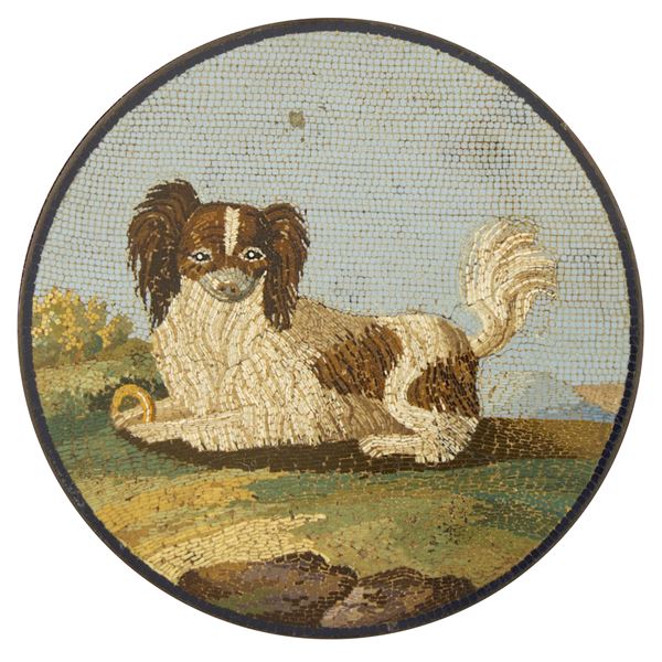 Circular micromosaic plaque  (Rome, 18th - 19th century)  - Auction Old Master and 19th century Paintings Furniture and Sculptures - Colasanti Casa d'Aste