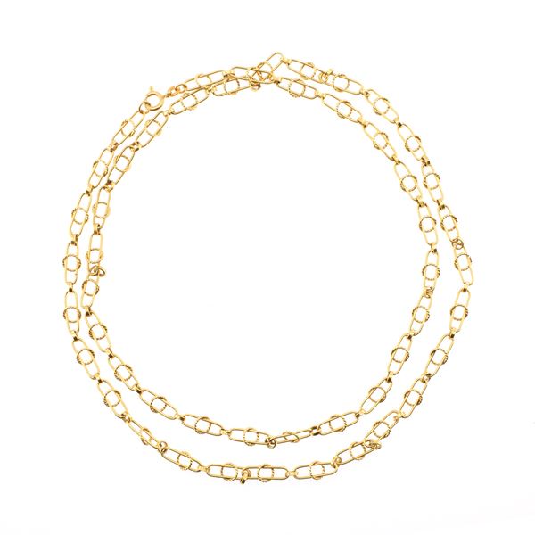 Lunga collana in oro giallo 18kt  - Asta Gioielli e Orologi Web Only - Colasanti Casa d'Aste