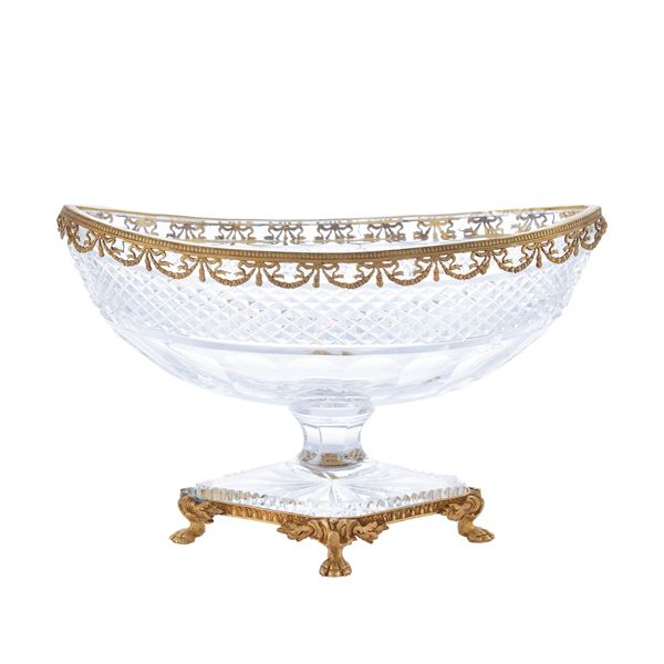 Cut crystal and gilded bronze centerpiece  (20th century)  - Auction Fine Silver and the Art of the Table - Colasanti Casa d'Aste