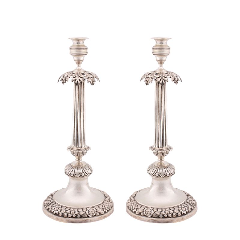 Coppia di Candelieri in Argento