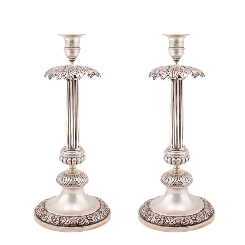 Coppia di Candelieri in Argento