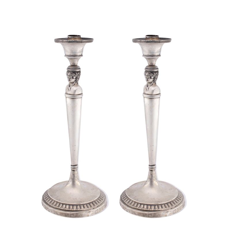 Coppia di Candelieri in Argento