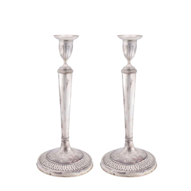 Coppia di Candelieri in Argento