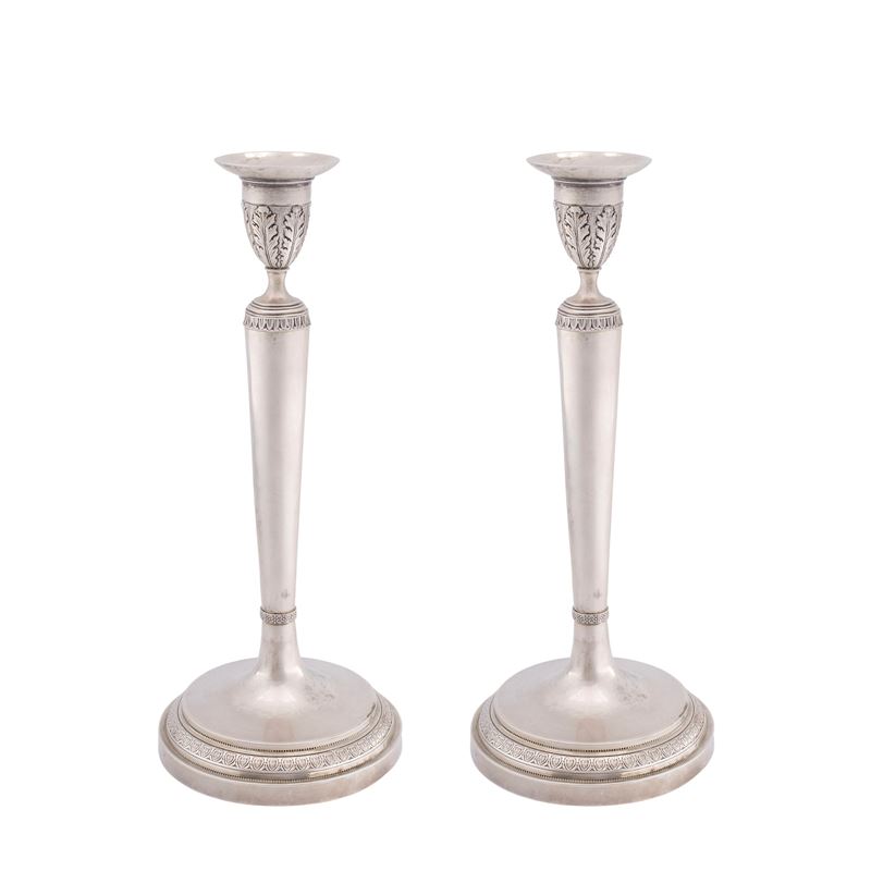 Coppia di Candelieri in Argento