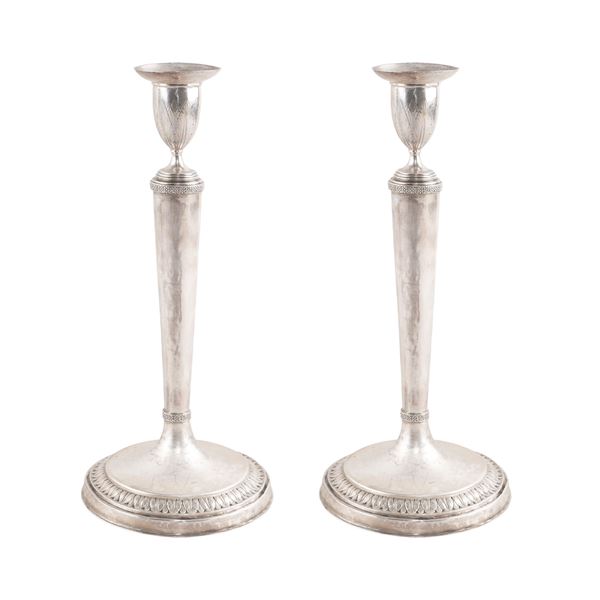 Pair of silver candlesticks
