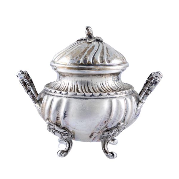 Silver sugar bowl