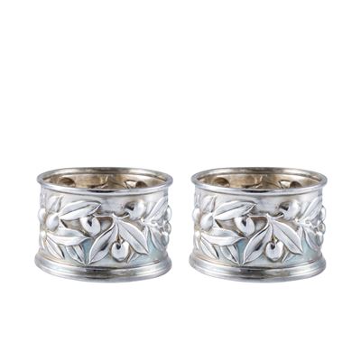 Coppia di Portabottiglia in Argento e Legno