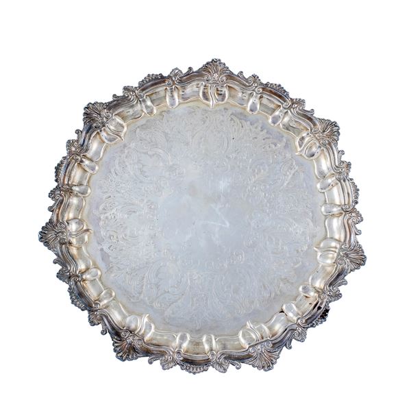 Circular Sheffield tray  (England, 20th century)  - Auction Fine Silver and the Art of the Table - Colasanti Casa d'Aste