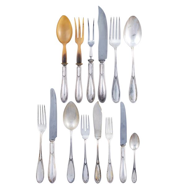 Silver cutlery set (103)  (Italy, 20th century)  - Auction Fine Silver and the Art of the Table - Colasanti Casa d'Aste