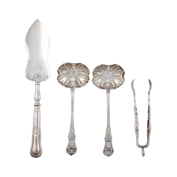 Silver serving cutlery group (4)