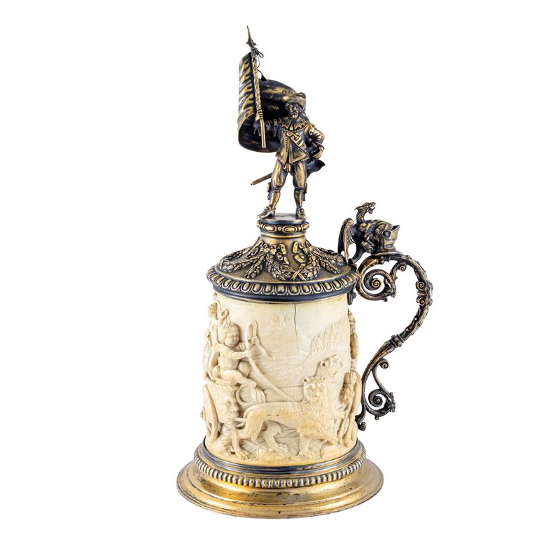 Tankard in Argento e Avorio