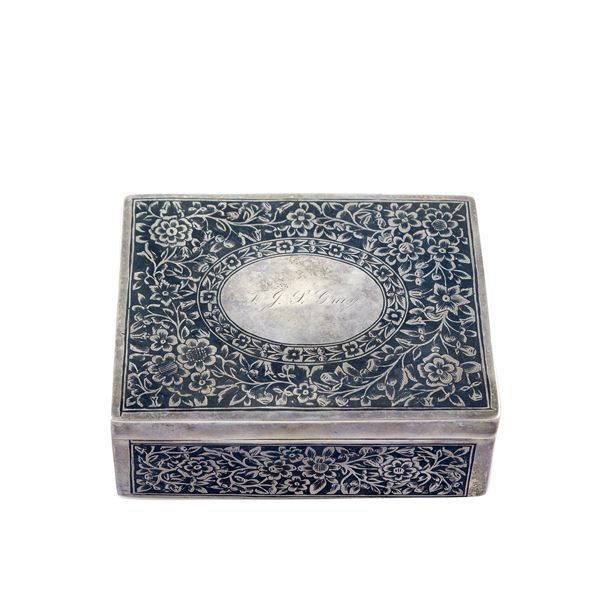 Niello silver rectangular box  (19th century)  - Auction Fine Silver and the Art of the Table - Colasanti Casa d'Aste