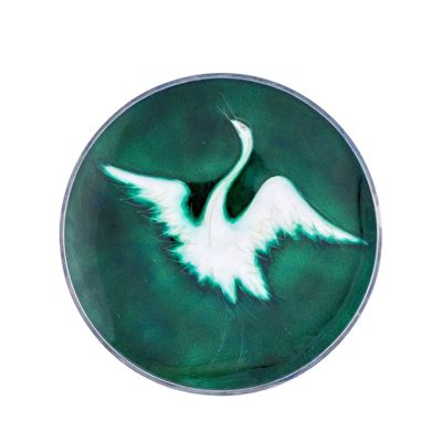 Piatto in Ceramica Invetriata con Profilo in Argento