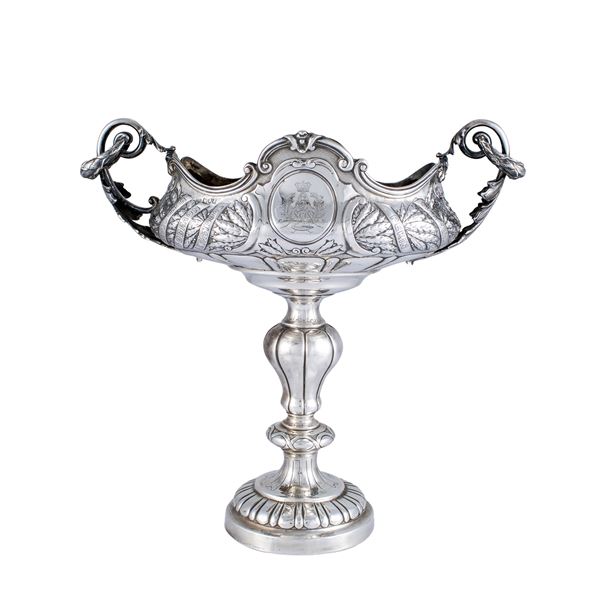 Two-handled silver stand