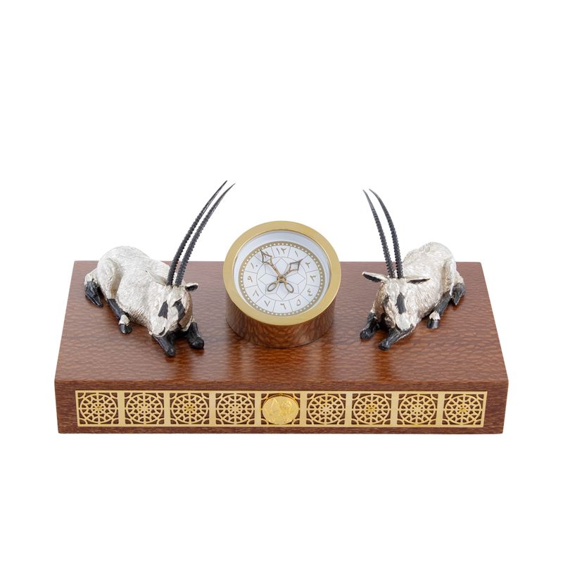 Orologio da Scrivania in Argento e Metallo