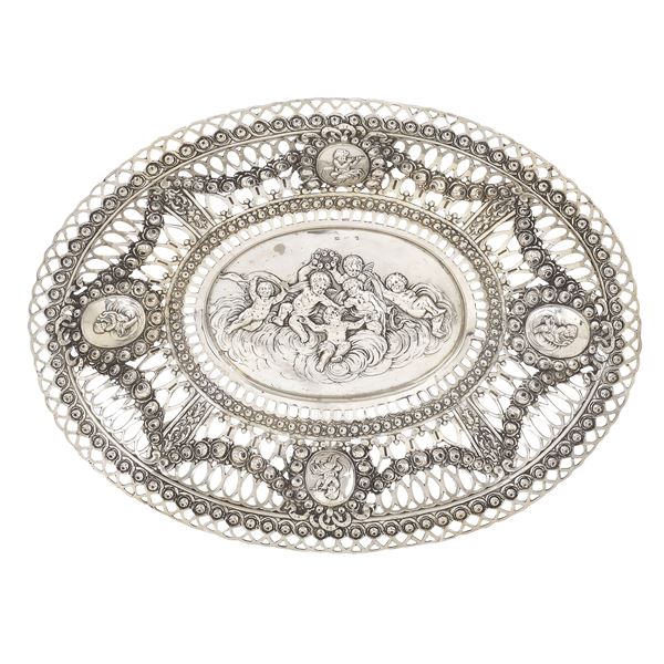 Oval silver basket