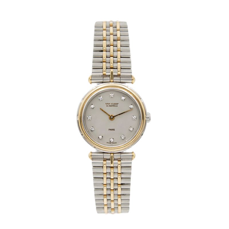 Van Cleef & Arpels, Orologio da donna in oro giallo e acciaio, ref. 466303 - 29488