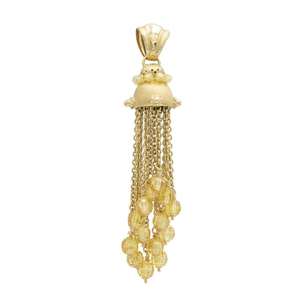 Pendente in oro giallo satinato 18kt  - Asta Gioielli e Orologi Web Only - Colasanti Casa d'Aste