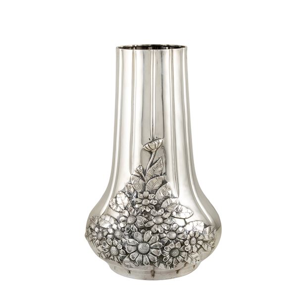 Silver flower vase