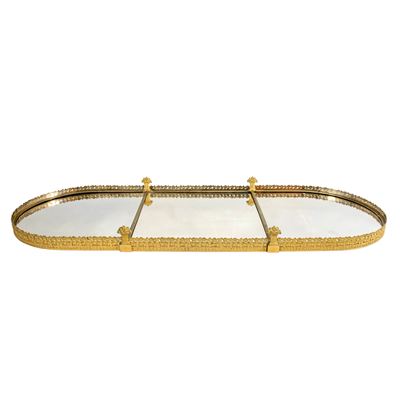 Surtout De Table in Bronzo Dorato e Specchio