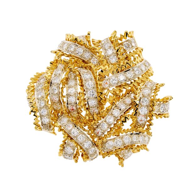 Tiffany 18kt yellow and white gold brooch