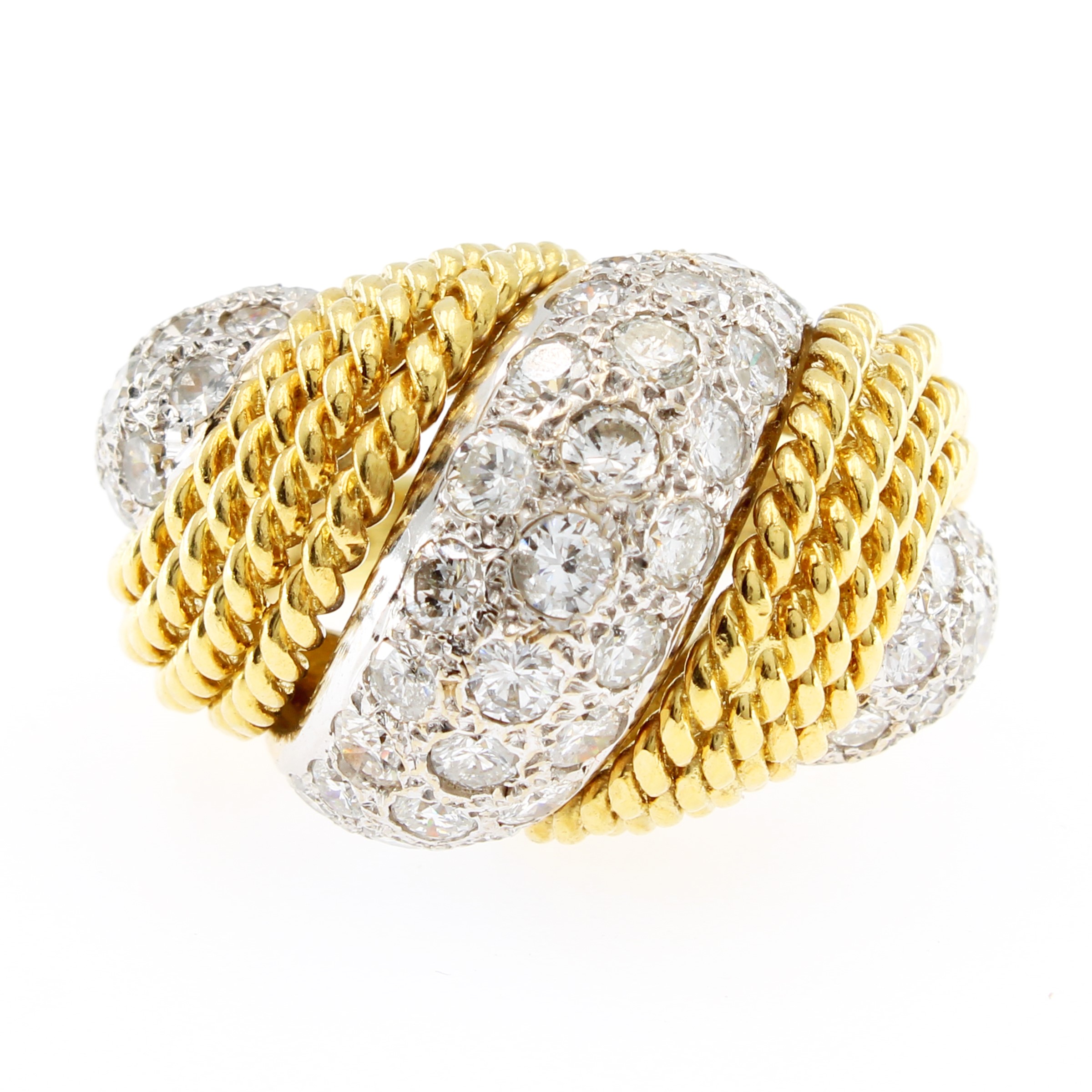 Anello in Oro Giallo e Bianco 18kt