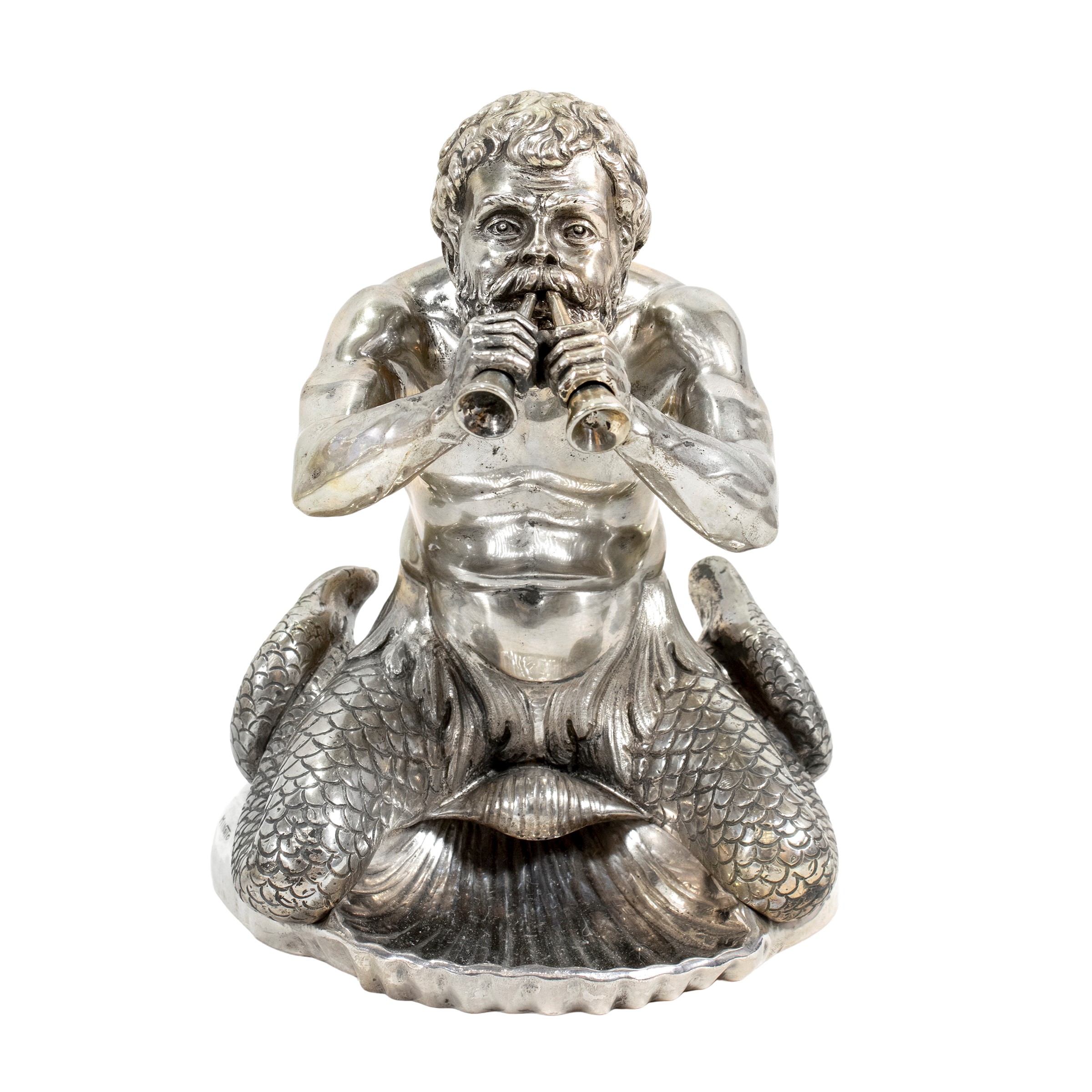 Importante Surtout de table in argento firmato Petochi Roma