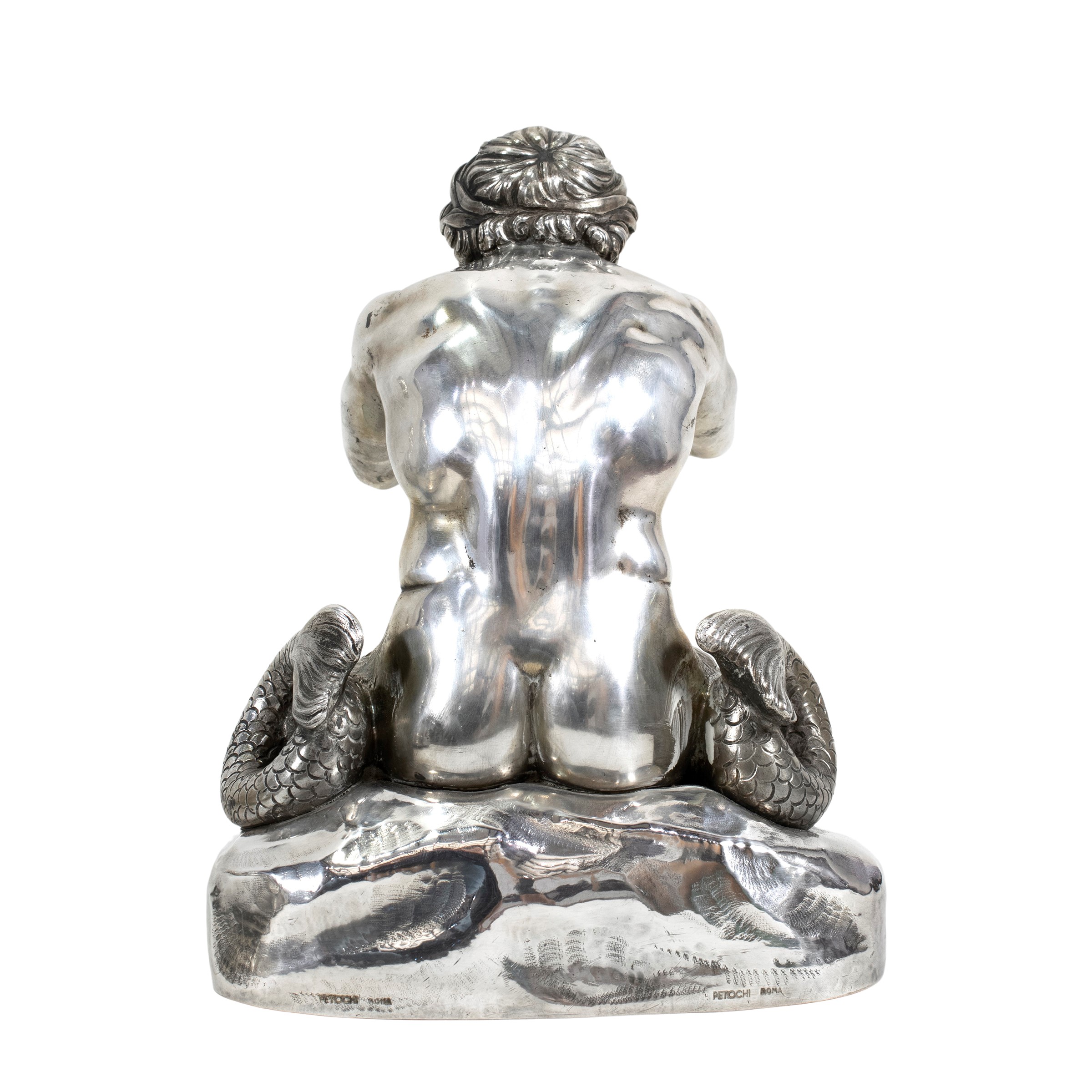 Importante Surtout de table in argento firmato Petochi Roma