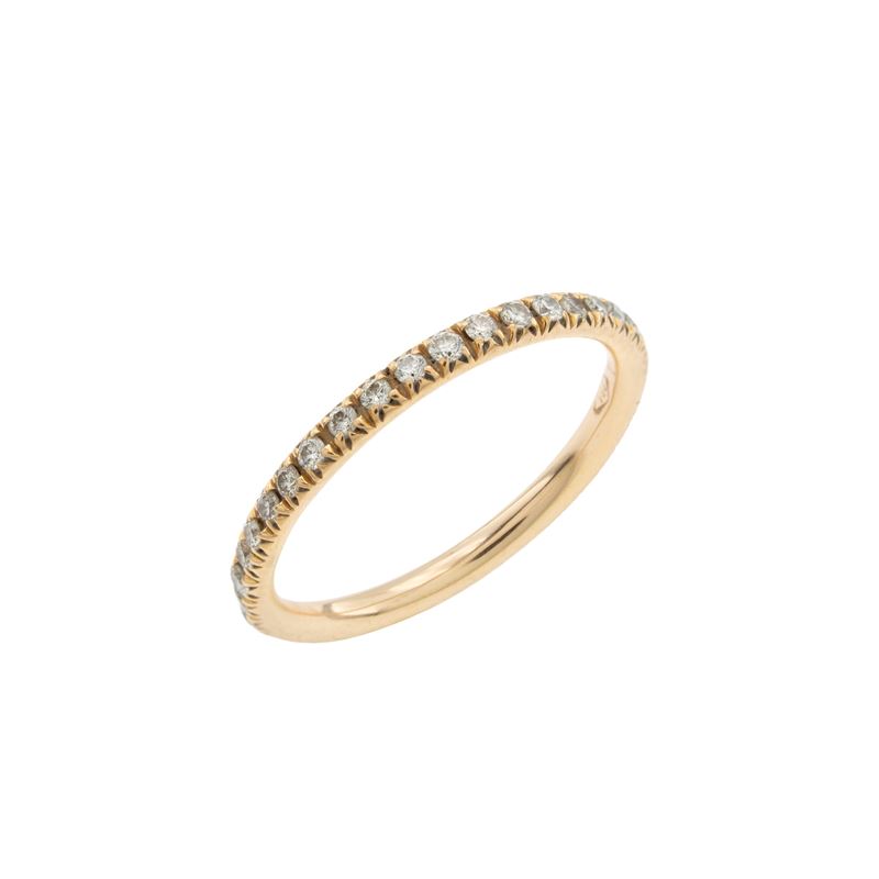 Anello Fede in Oro Rosa 18kt e Diamanti