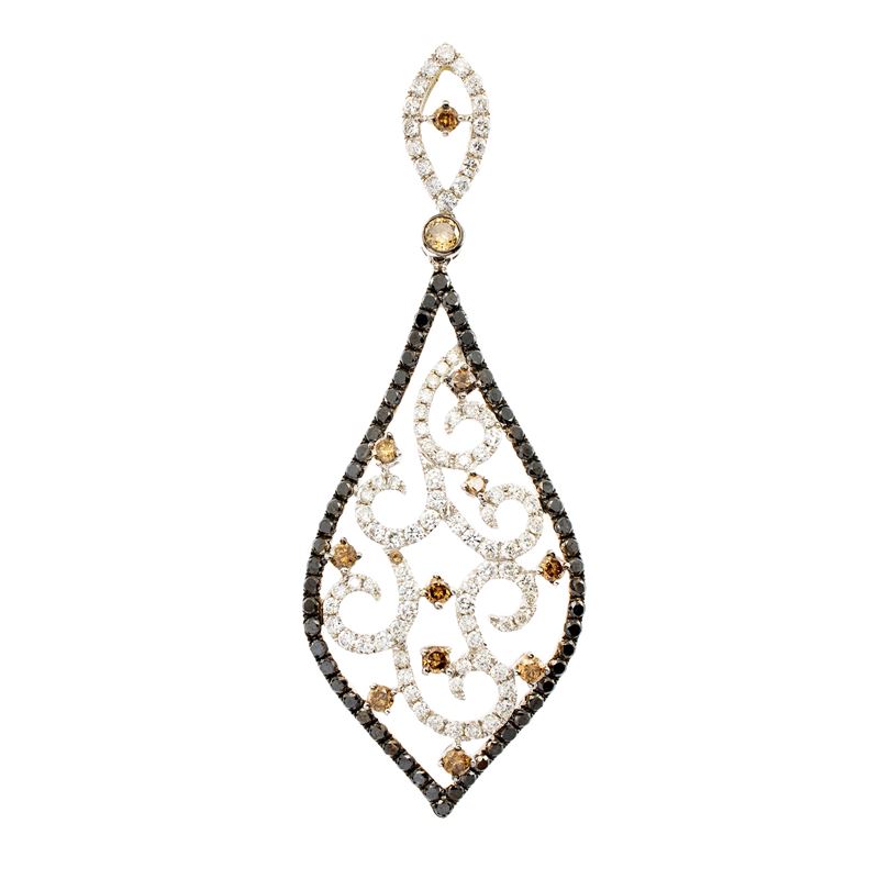 Pendente in Oro Bianco 18kt e Diamanti