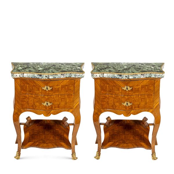 Pair of Louis XV wooden bedside tables