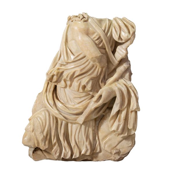 Greek island marble fragment  (Italy, 19th-20th century)  - Auction Old Master and 19th century Paintings Furniture and Sculptures - Colasanti Casa d'Aste