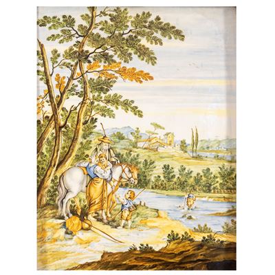 Placca in Maiolica Policroma