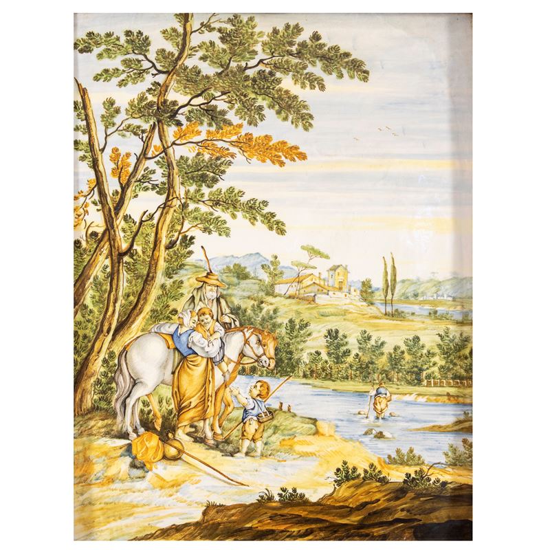 Placca in Maiolica Policroma
