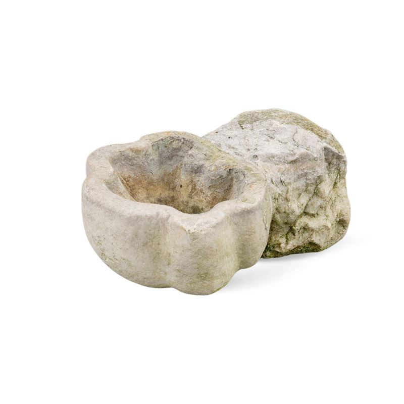 Acquasantiera in Marmo Bianco