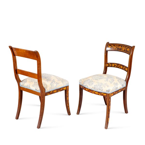 Pair of mahogany chairs  (Holland, 19th century)  - Auction Old Master and 19th century Paintings Furniture and Sculptures - Colasanti Casa d'Aste