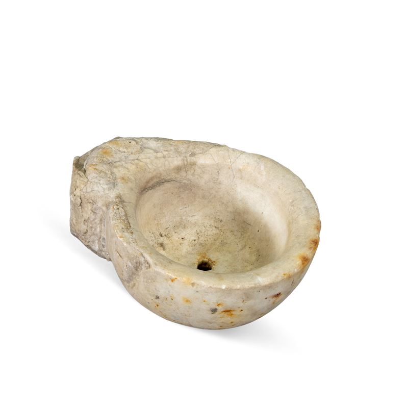 Acquasantiera in Marmo Bianco