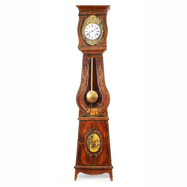 Lacquered wood grandfather clock