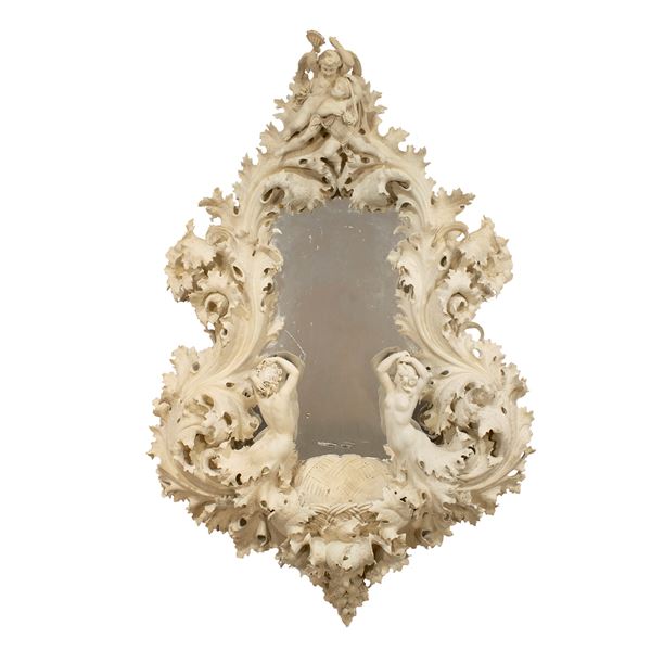 Lacquered wood mirror  (20th century)  - Auction Old Master and 19th century Paintings Furniture and Sculptures - Colasanti Casa d'Aste