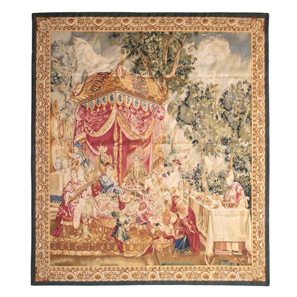 Louis XIV style tapestry  (France, 19th - 20th century)  - Auction Old Master and 19th century Paintings Furniture and Sculptures - Colasanti Casa d'Aste