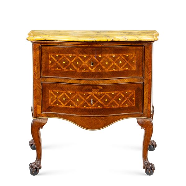 Small chest of drawers in various woods