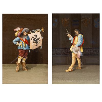Coppia di Placche in Mosaico