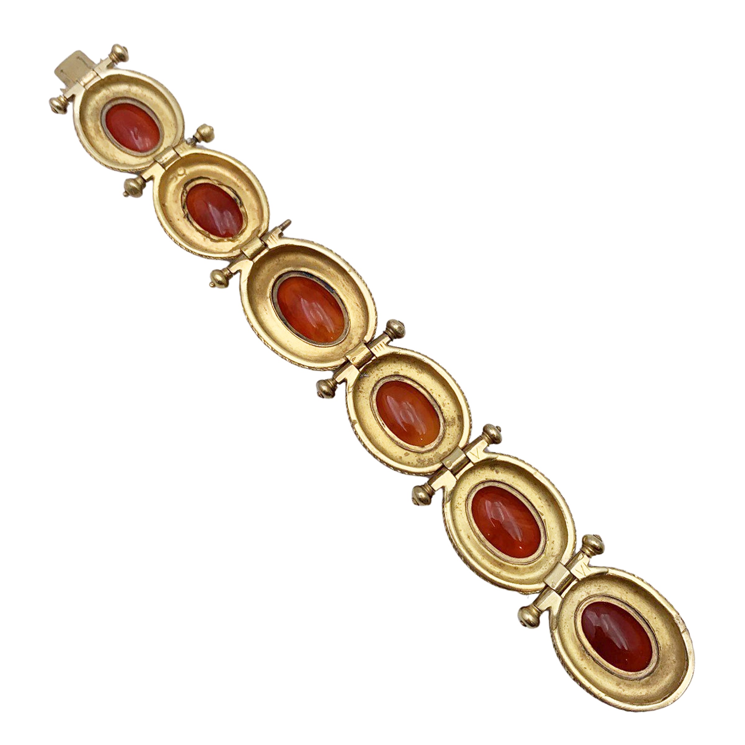 Antico Bracciale in Oro Giallo 18kt con Sei Corniole