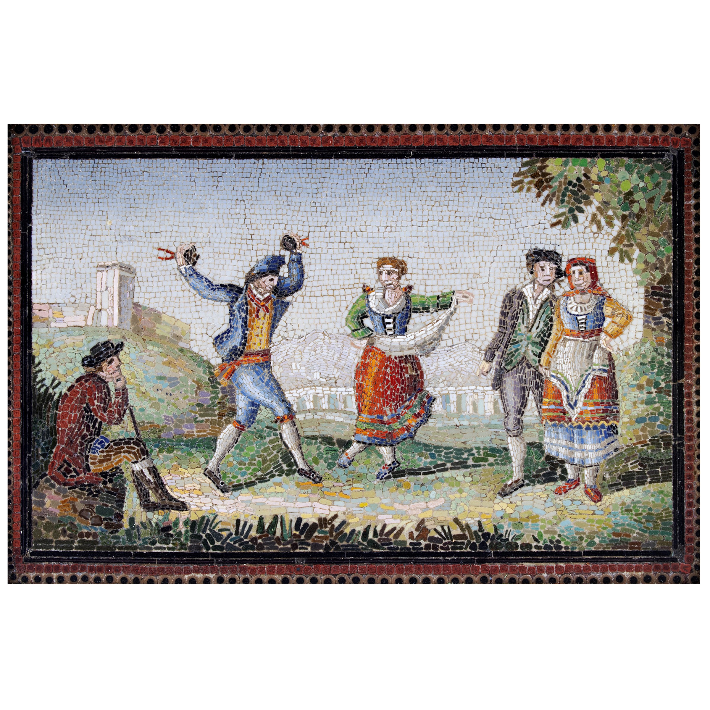 Placca in Micromosaico su Cassina di Rame