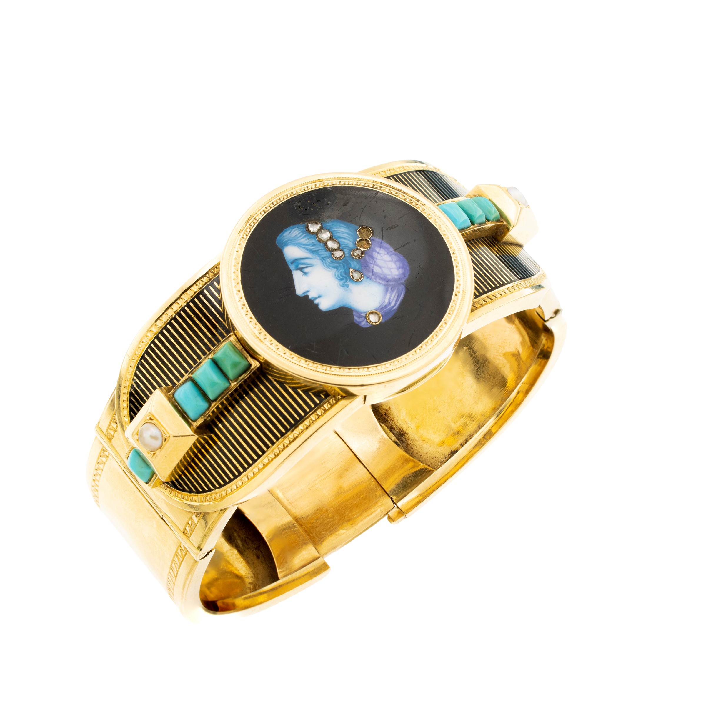 Antico Bracciale a Manetta in Oro Giallo 18kt